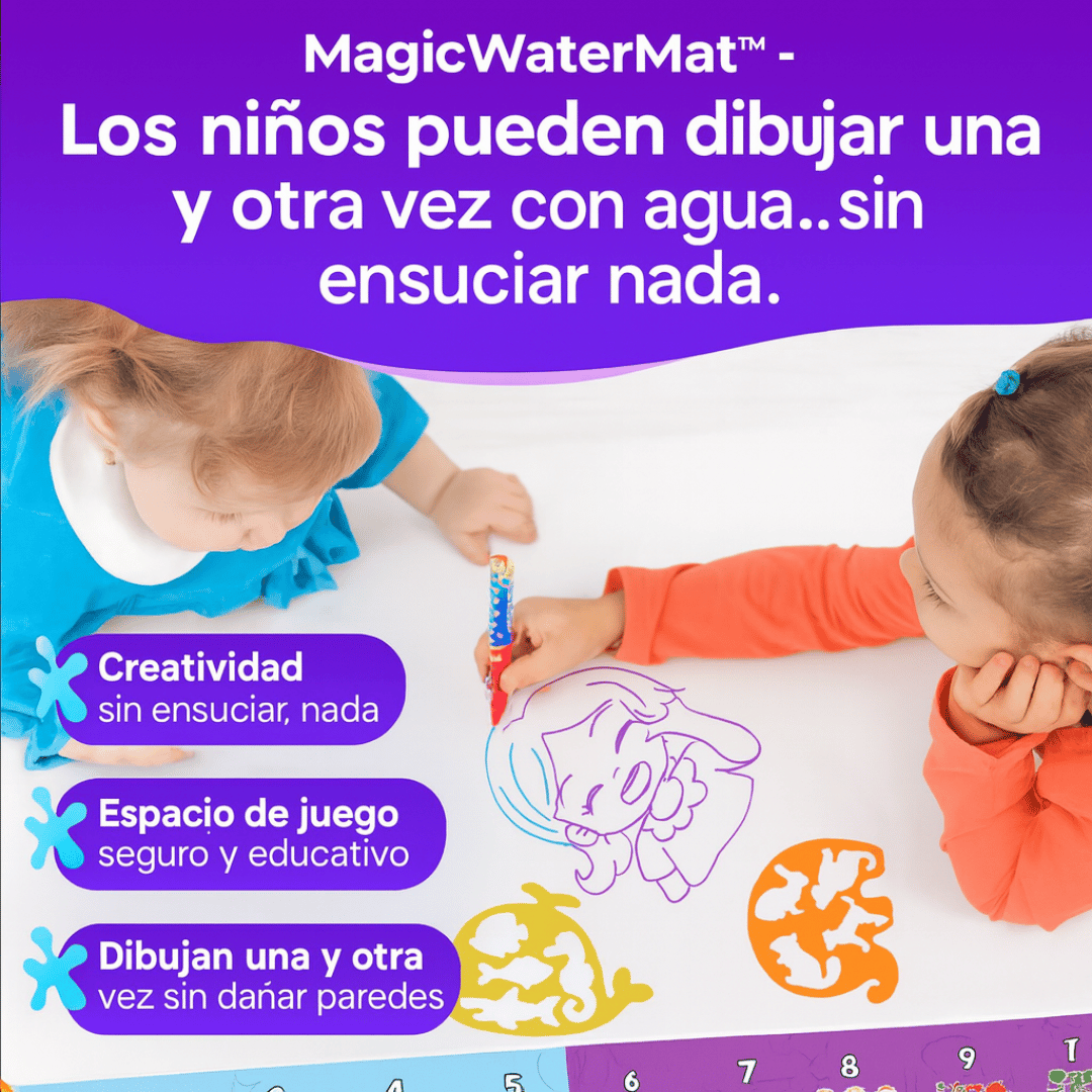 🧸 MagicWaterMat™ — Creatividad sin Ensuciar Nada