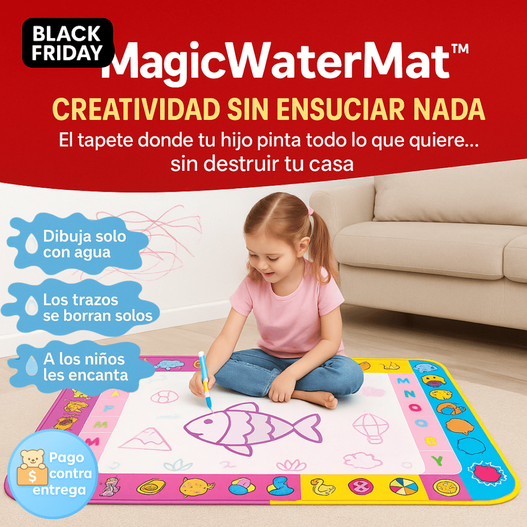 🧸 MagicWaterMat™ — Creatividad sin Ensuciar Nada